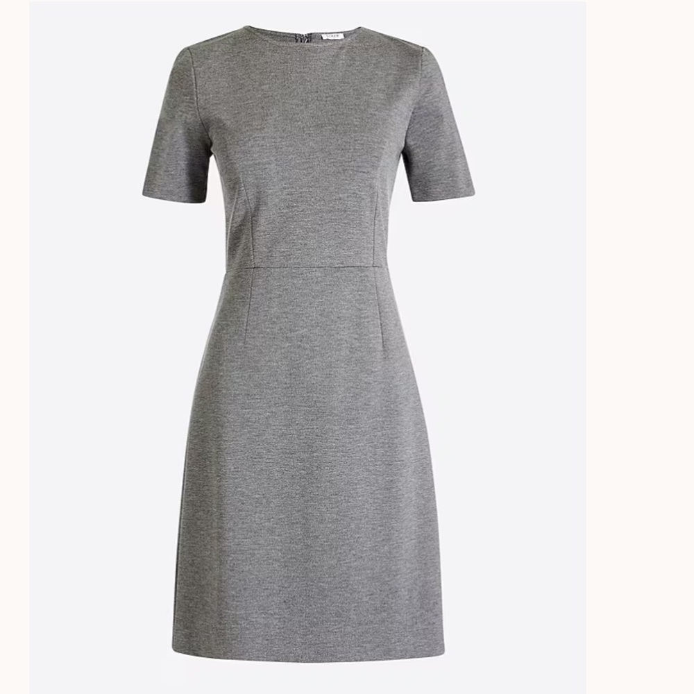 J CREW SHORT SLEEVE COTTON DRESS WOMENโS SZ 12 TALL HEATHER GREY Classic NEWโ